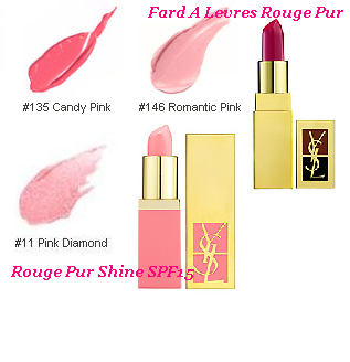 3 Beautiful Pink Lipsticks by YSL. Swatches and Impression