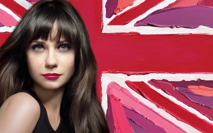 Zooey Deschanel Rimmel Advert. I really like Rimmel lipsticks