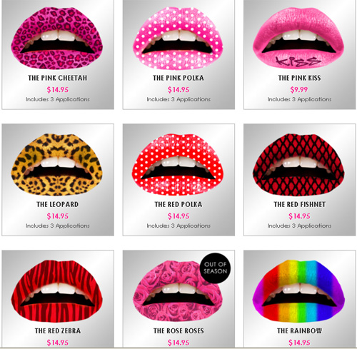So the first one is temporary lip tattoos called Violent Lips which you can