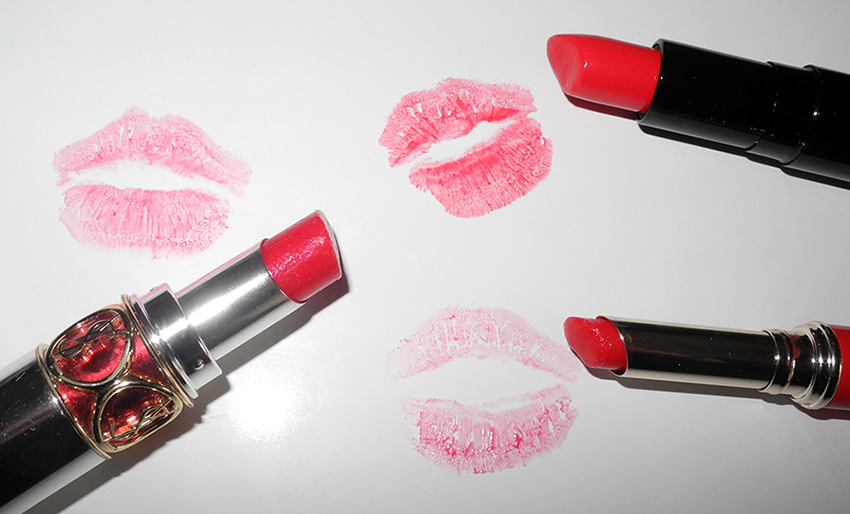 Red Lipsticks Clarins YSL and Rouge Bunny Rouge makeup4all
