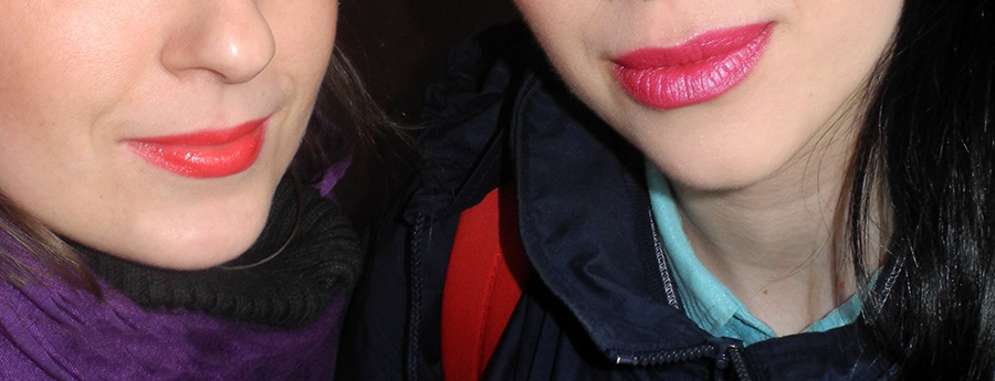 Bright lipstick Guerlain and fuchsia Illamasqua