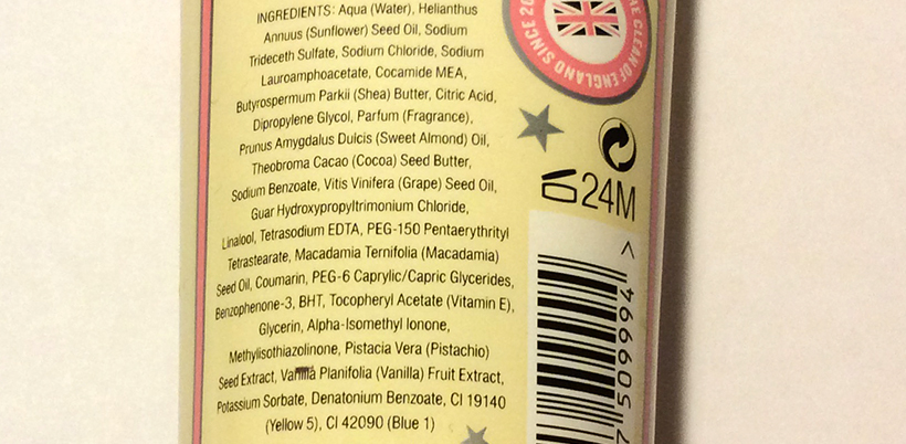 Soap & Glory Whipped Clean Shower Butter Review ingredients
