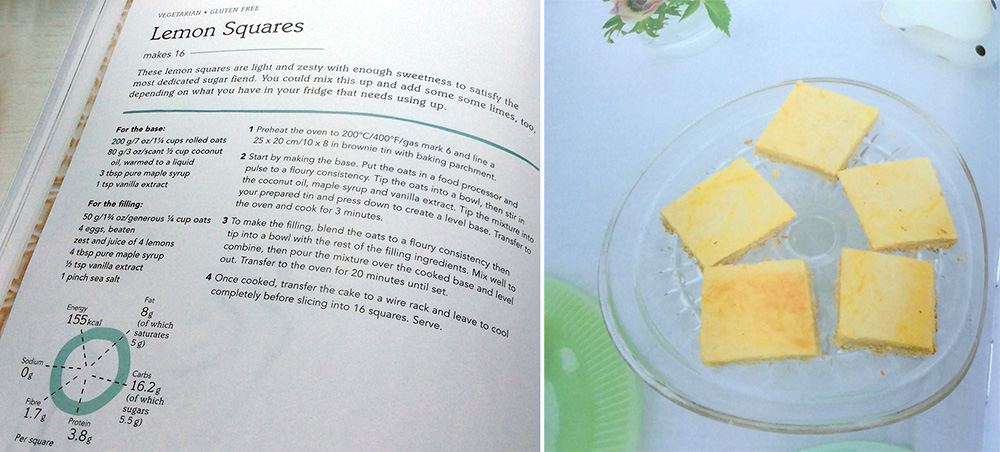 Hungry Happy Healthy by Dannii Martin Book Review Lemon Squares recipe